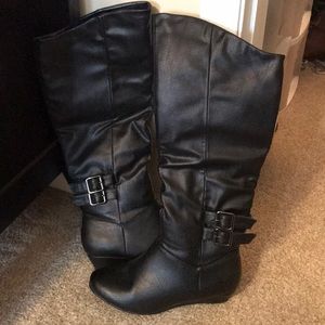 Knee high black boots